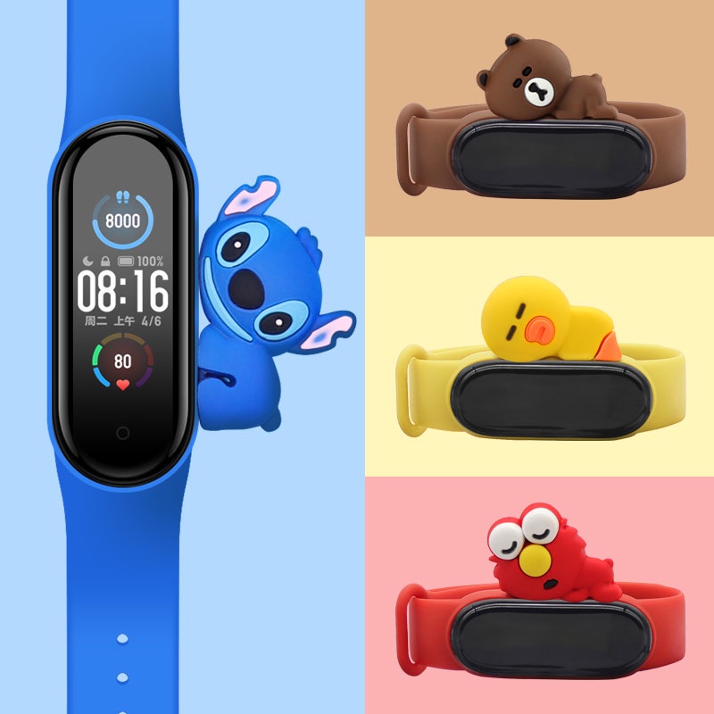 Strap Xiaomi Band Cute Cartoon for Mi Band 3 4 5 6  Soft Strap Smartwatch M6 M7 Replacement Band