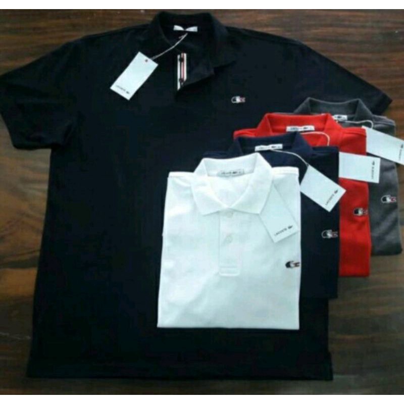 kaos kerah polo shirt lacoste logo bordir original import