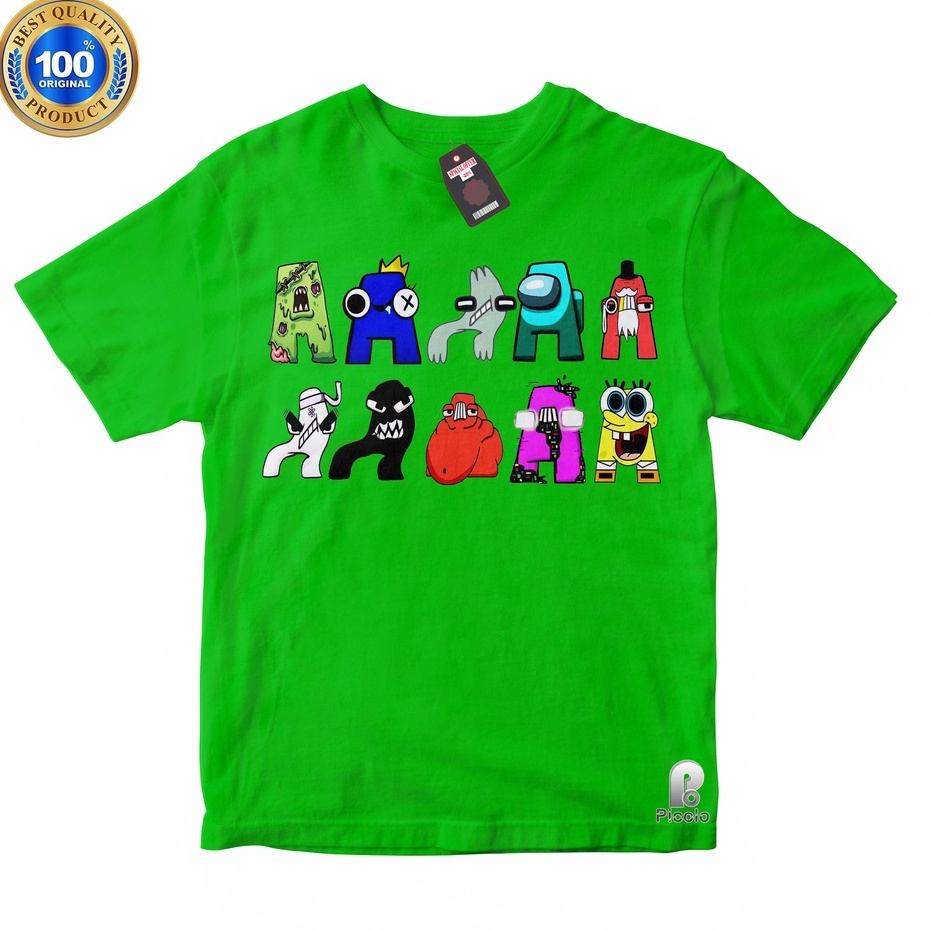 BAJU ANAK KAOS ATASAN ANAK ALPHABET LORE TRANSFORM ALL PART Unisex Bahan COTTUN (FREE NAMA)