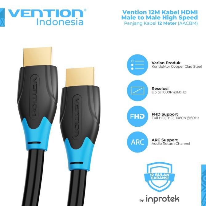 Vention 12M Kabel HDMI Male to Male High Speed for PC LCD Projector