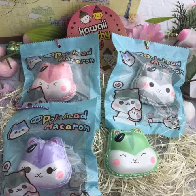 Mini Poli Head Macaron Squishy