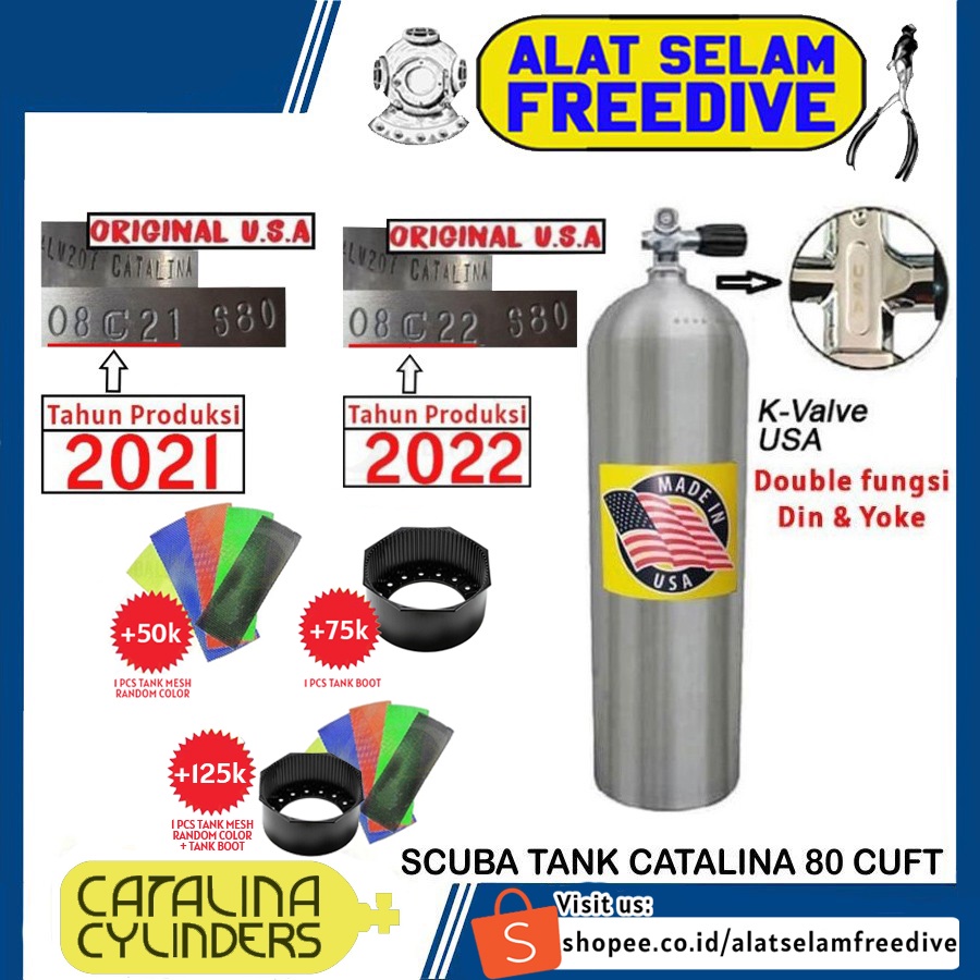 Jual Tabung Selam Tangki Tank Scuba Dive Diving Catalina 80 Cuft Not