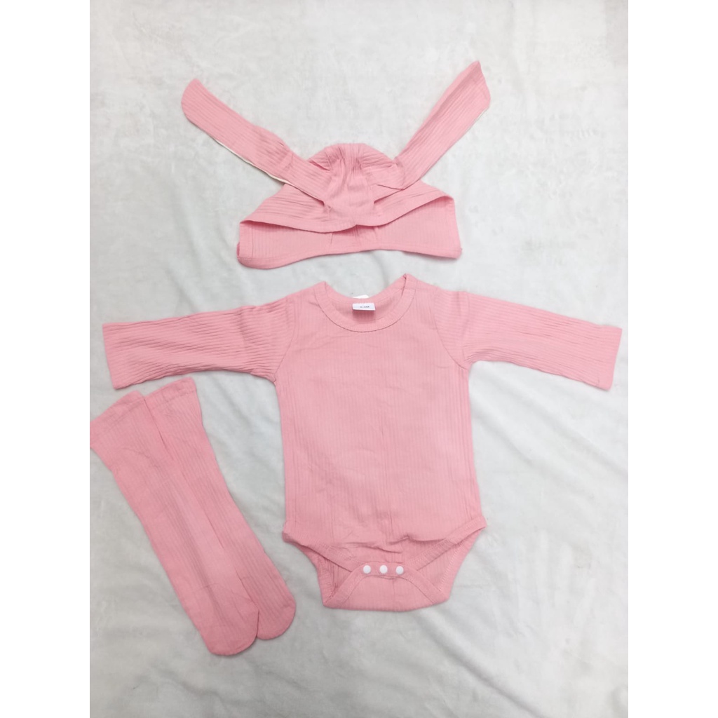 Catell Love Jumper Set + Topi / Jumper Set Baby usia 0-9 BULAN