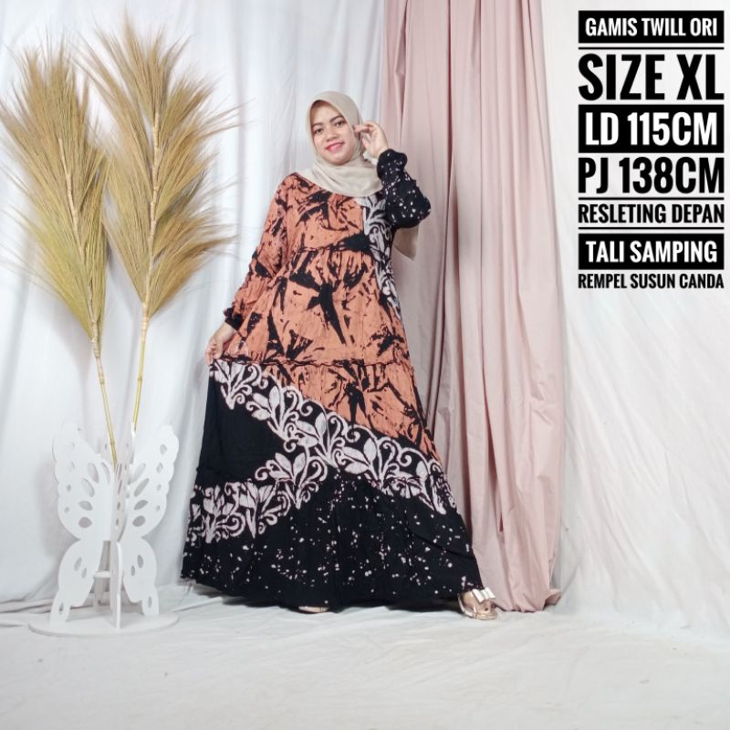 Batik Altha MS Gamis Twill Ori Tebal Premium Daster Wanita Panjang Twil Original Terbaru Pekalongan 