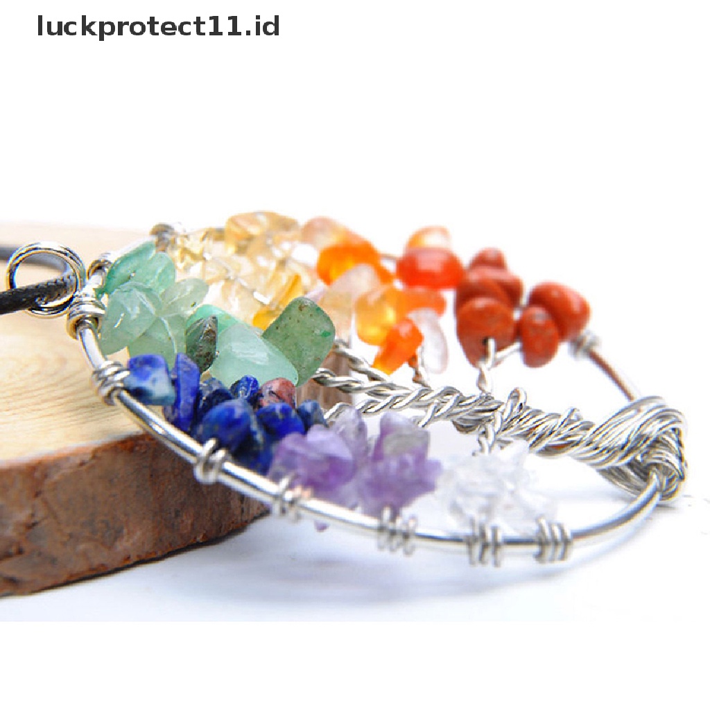 /Fashion Hot//// Kalung Liontin Pohon Kehidupan Panas Natural Crystal Gemstone 7kran Penyembuhan.