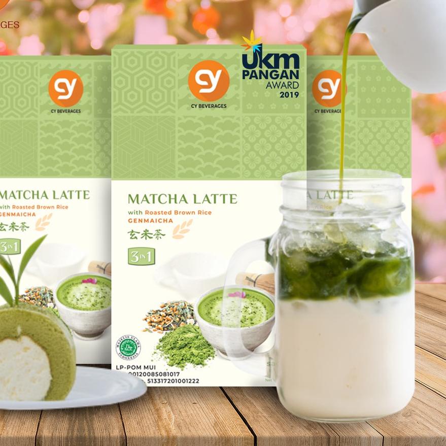 

SALE!!CY Matcha Latte With Brown Rice Genmaicha Latte 1 Box 8 Sachets|KD3