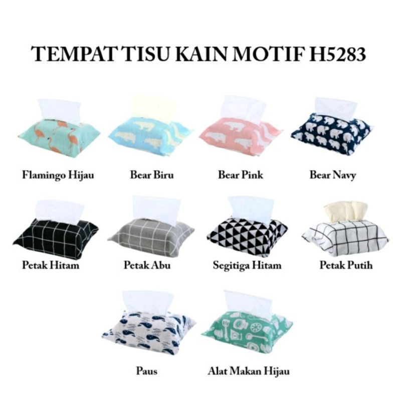 Tempat Tissue Bahan Kain Kanvas Serbaguna ( Tisue Kamar Mandi / Tissue Ruangan )