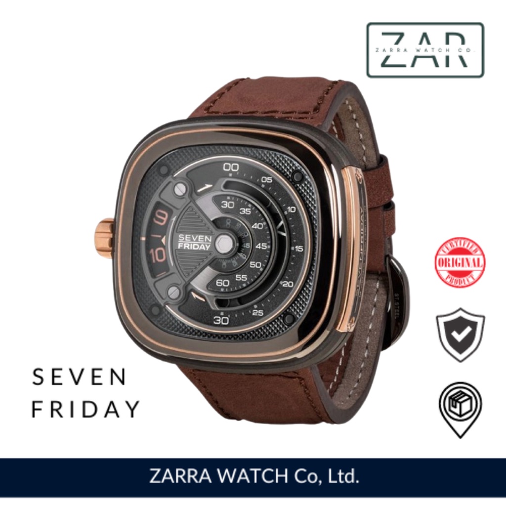 Jam Tangan Pria Seven Friday M2B/01 or M2B-01 Leather Original NFC Aktif Garansi 1 Tahun [7Friday / 