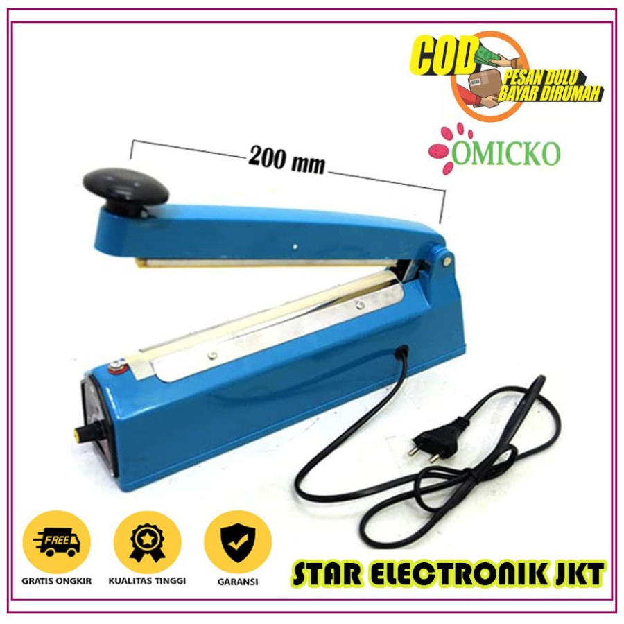 Impulse Sealer Plastik 20cm Mesin Press Plastik 20 cm