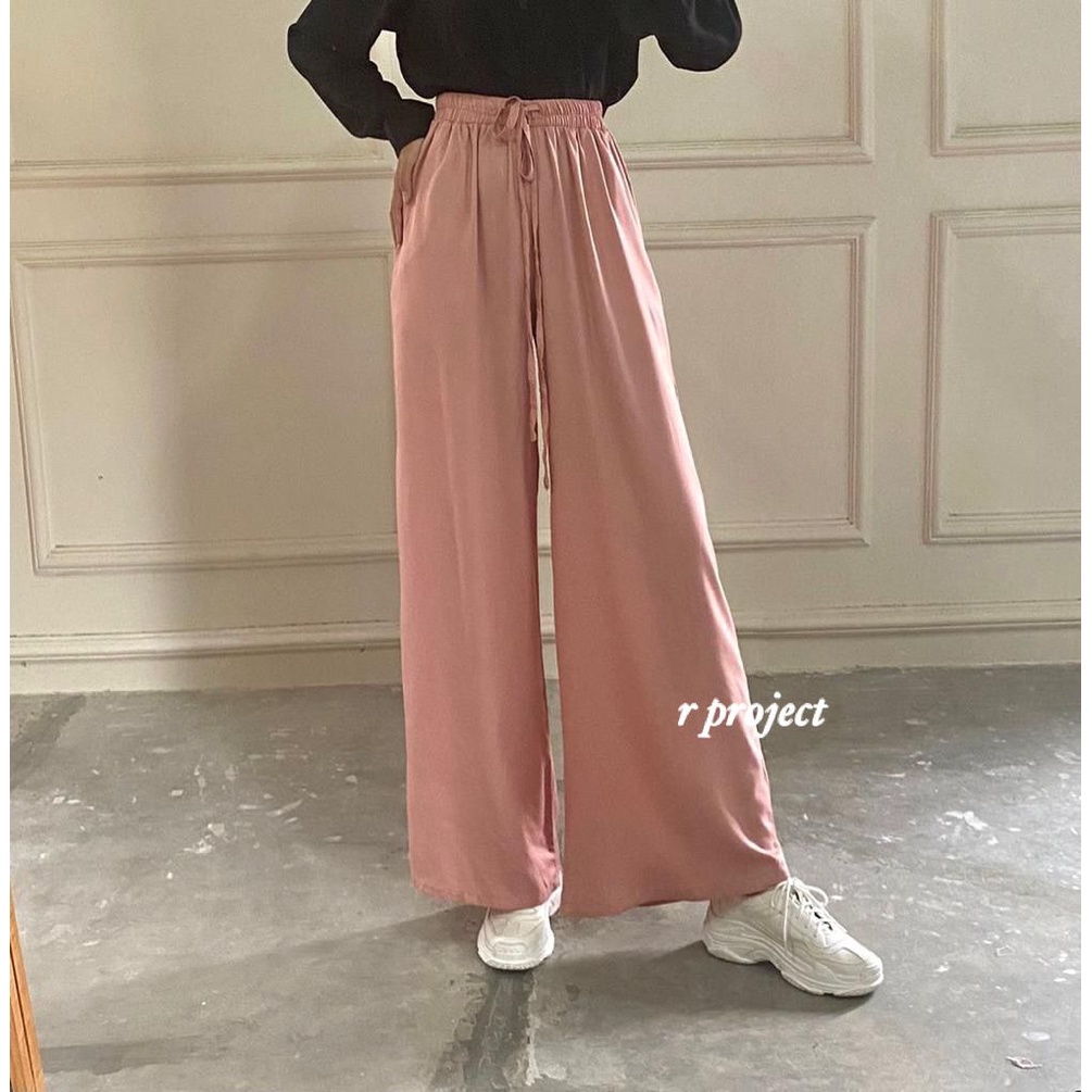 Kano kulot pants | celana kulot bahan rayon twill premium | Pinggang Full karet |celana kulot wanita original by r_project