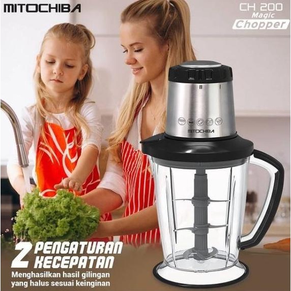 chopper blender MITOCHIBA CH200 - 6 mata pisau - penghalus daging & es