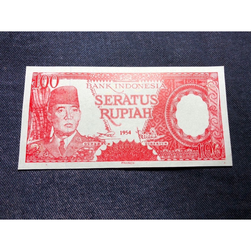 Uang Soekarno 100 Rupiah 1954 Seri Cantik 333333