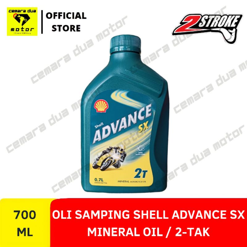 OLI SAMPING SHELL ADVANCE SX 2T LOW SMOKE 700ML PREMIUM HIJAU KUNING 2TAK WANGI RENDAH ASAP MURAH KA