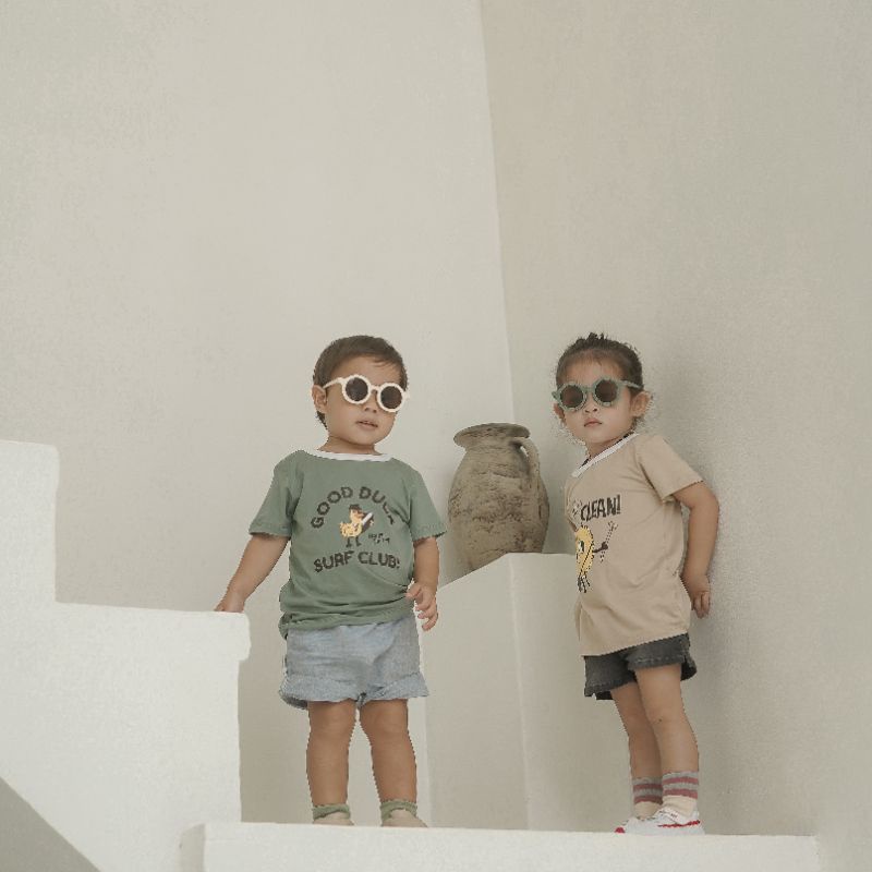 BELL AND BO BEACH DAYS T-SHIRT KAOS BAJU ANAK BAJU ATASAN UNISEX 1 - 4 TAHUN