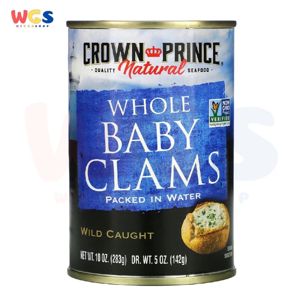 Crown Prince Natural Whole Baby Clams in Water Wold Caught 10oz 283g