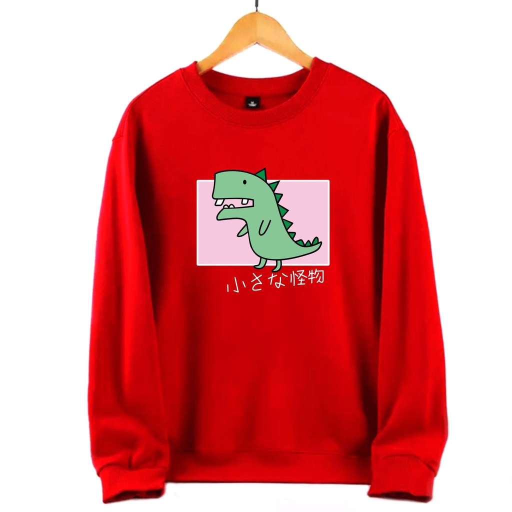 Little monster Lucu Sweater Oblong Basic Wanita Size M-L-XL-XXL Bisa Bayar Ditempat COD