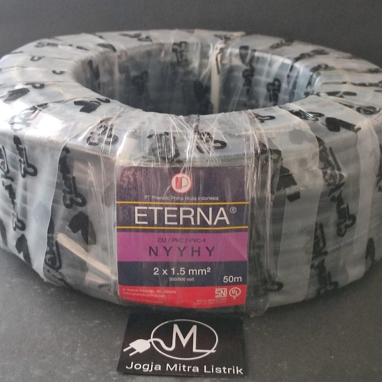 KABEL LISTRIK NYYHYO 2X1,5MM ETERNA @50M / KABEL LISTRIK SERABUT