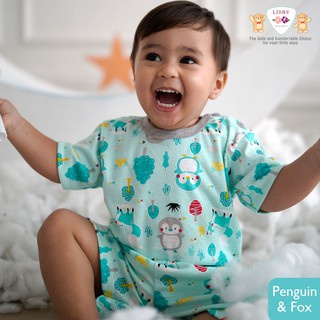 SETELAN LIBBY Oblong Pendek + Celana Pendek Katun Motif Song Of Lullaby (1 stel)