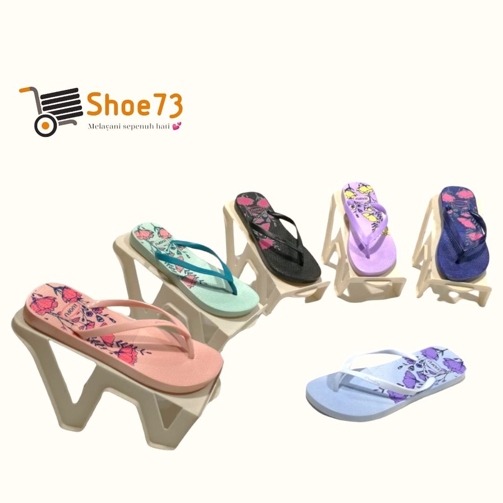 LUOFU F 1159 - E165 SIZE 36-40 ORIGINAL l Sandal jepit jelly wanita l Sendal cewek impor