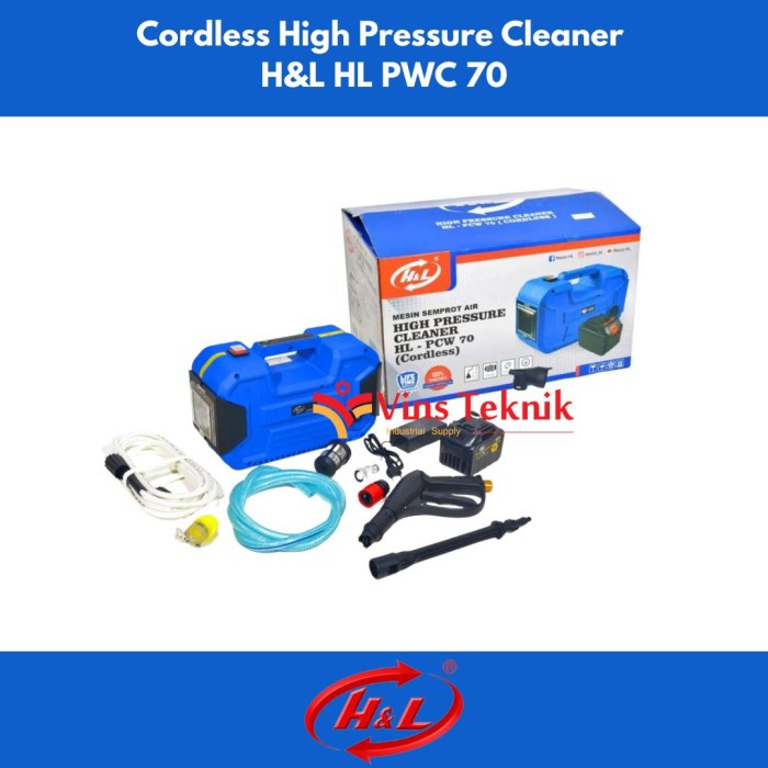 Cordless Jet Cleaner High Pressure H&L Hl Pcw 70