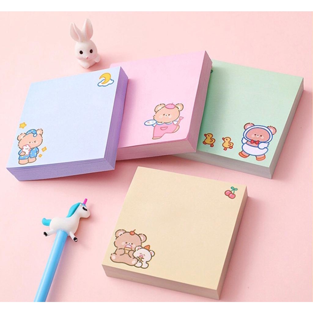 

STICKY NOTES LUCU MEMO PAD BERUANG TEMA PASTEL / Pengingat Jadwal