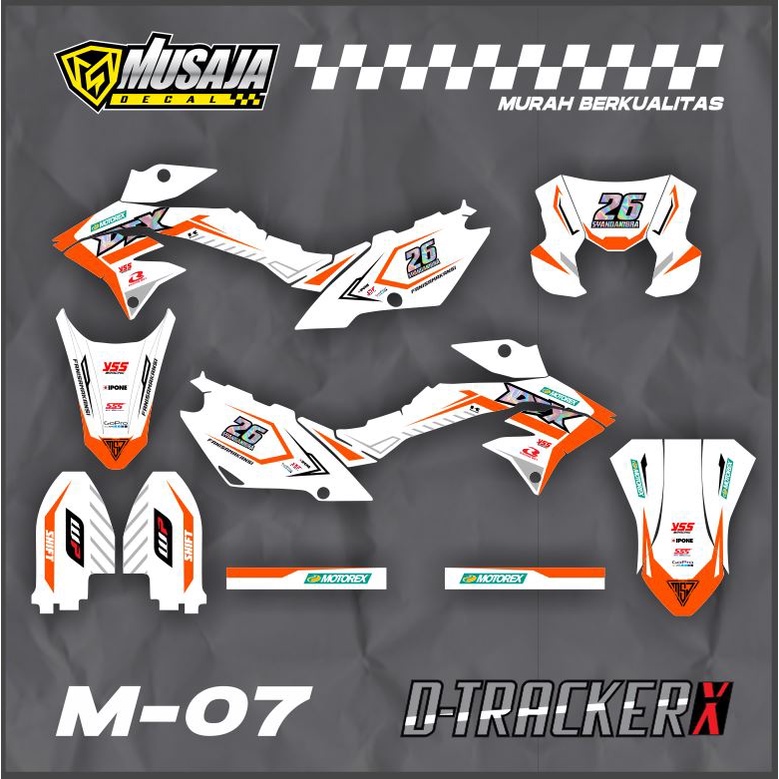 Decal Dtracker 150 fullbody termasuk Cutting Hologram Pelangi Asli Full Body - Dekal dtracker putih 