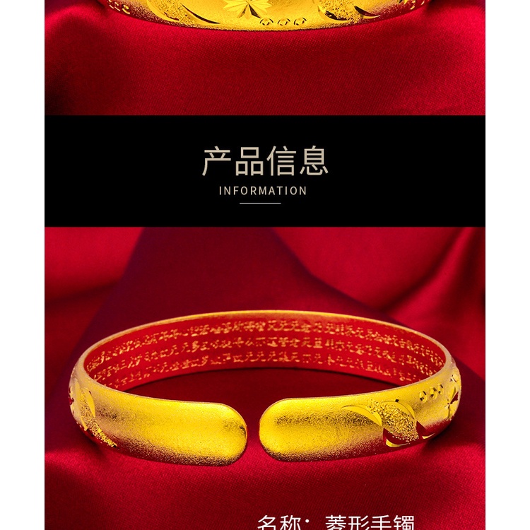 Goldkingdom Perhiasan Fashion Emas Asli Kadar 375 Bangkok Aksesoris Ready Stock Lapis Emas Sandblasted Hati Kuno Sutra Gelang Wanita Yang Dapat Disesuaikan