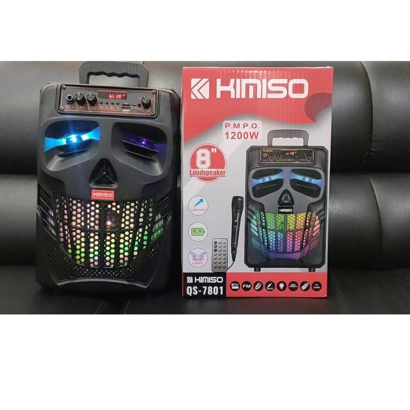 Promo COD SPEAKER BLUETOOTH KARAOKE 8 INCH KIMISO 7801 LED BONUS MIC KARAOKE X-BASSS//SPEAKER KIMISO