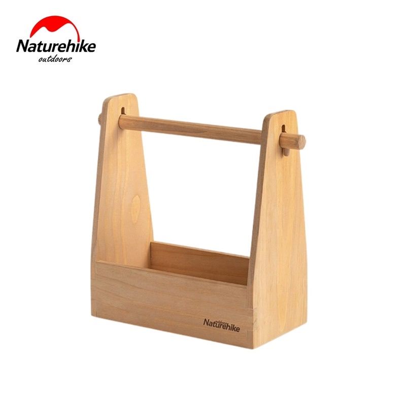 WOOD STORAGE BASKET NATUREHIKE NH20PJ007 KERANJANG PENYIMPANAN AKSESORIS BBQ ULTRALIGHT CAMPING GLAM