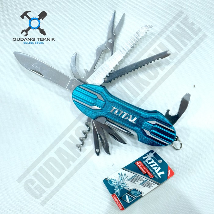 Pisau Lipat Multifungsi Serbaguna THMFK0156 TOTAL / Multifunction Knife Pisau Lipat Kombinasi 15 Fungsi TMMFK 0156 TOTAL