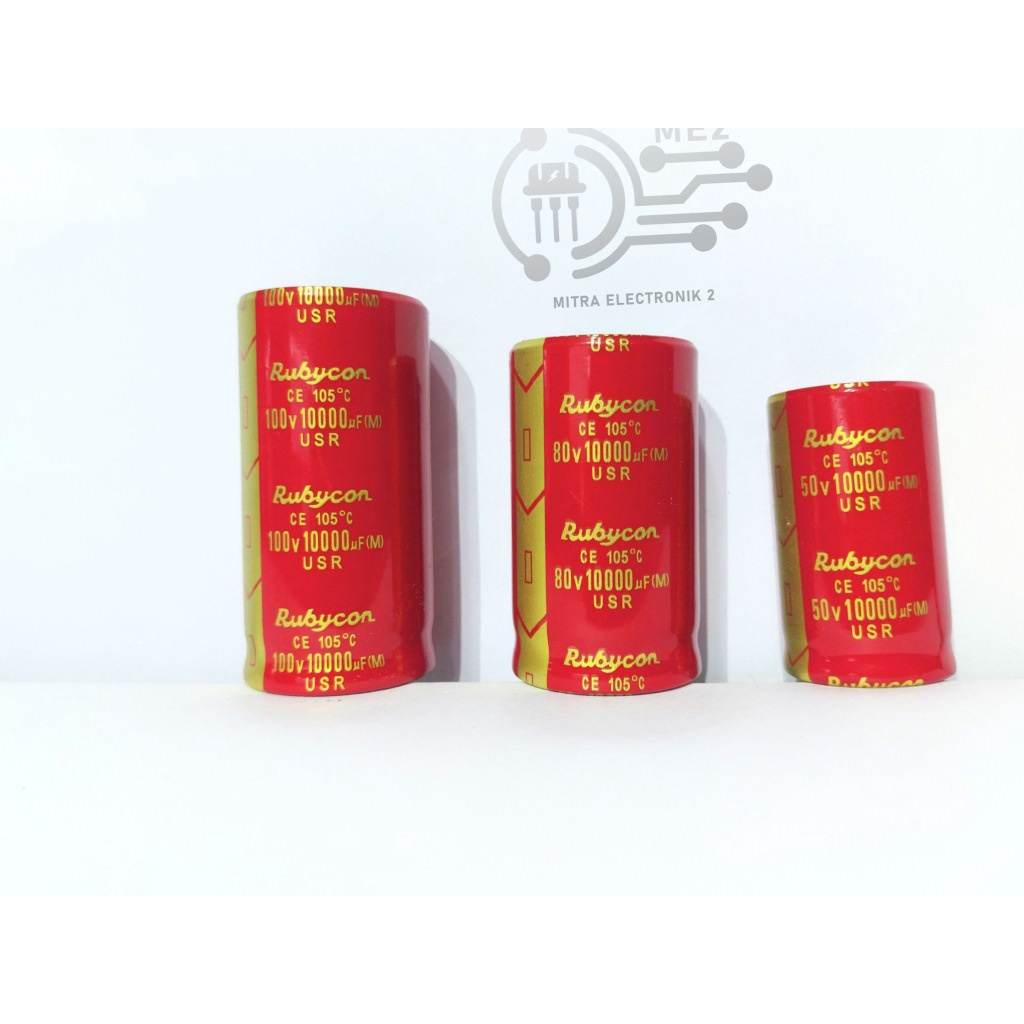 Elco Rubicon Rubycon 10000 uf 50v 80v 100v Original merah