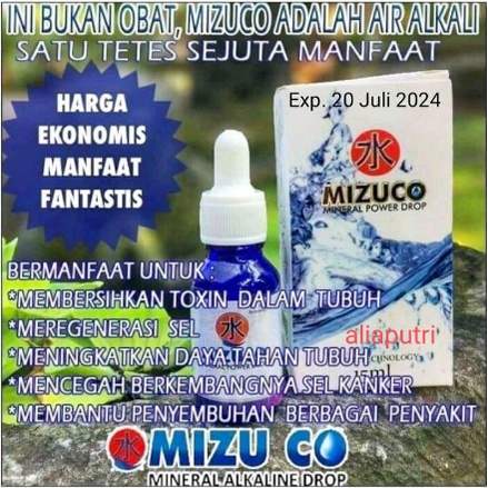 

MIZUCO mineral power alkaline drop 1 botol @15ml satuan original