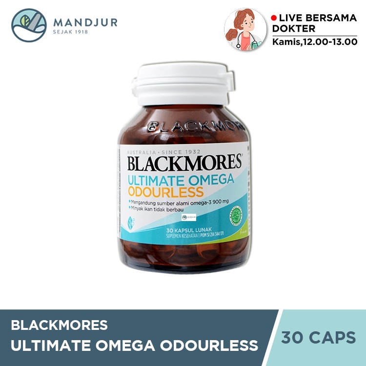 Jual Blackmores Ultimate Omega Odourless 30 Tablet Sumber Omega 3