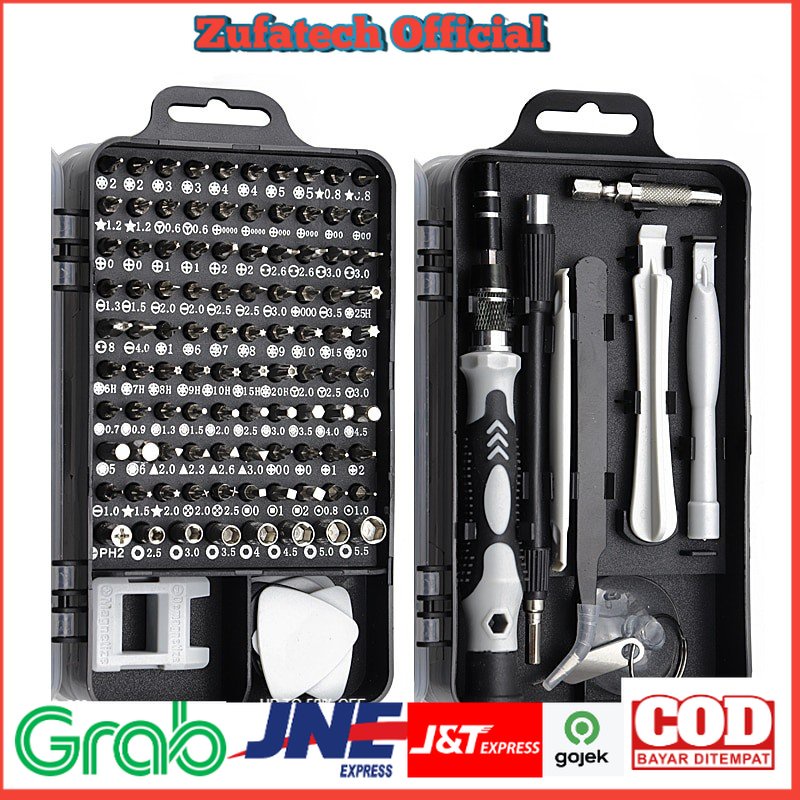 Yalku 115 in 1 Screwdriver Set Reparasi Smartphone Laptop Mini Precision Insulated.