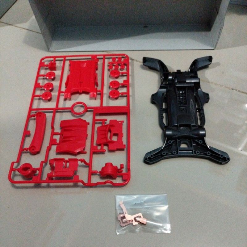 Tamiya Chassis Ar Set / Ar Chassis Grey + Gearbox Merah + Terminal
