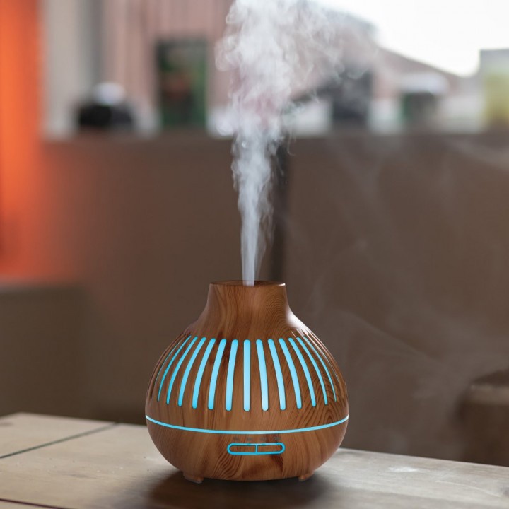 876 H53 - Wooden Humidifier Aroma Diffuser 7 Color LED Light - 400ML