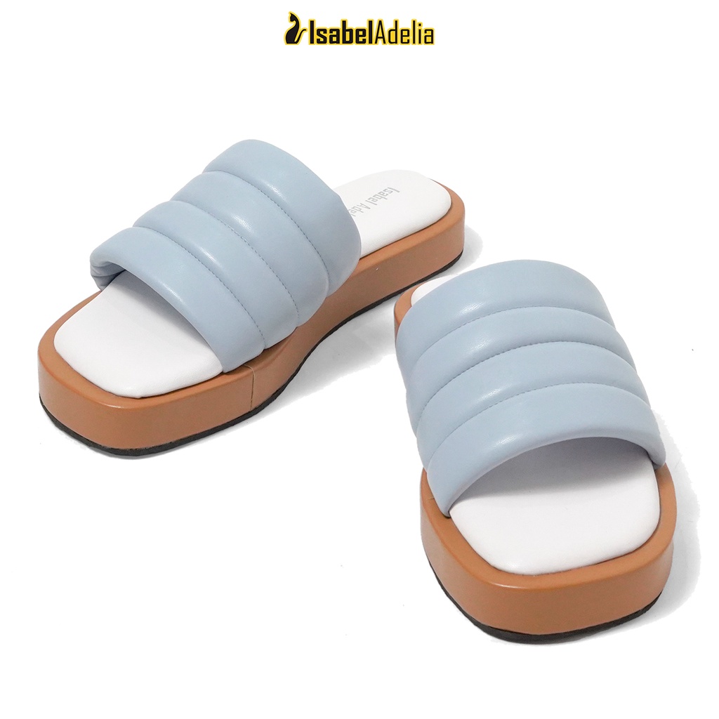 Isabel Adelia Sendal ALTO Sandal Slop Wanita Hitam Putih Fuschia Biru