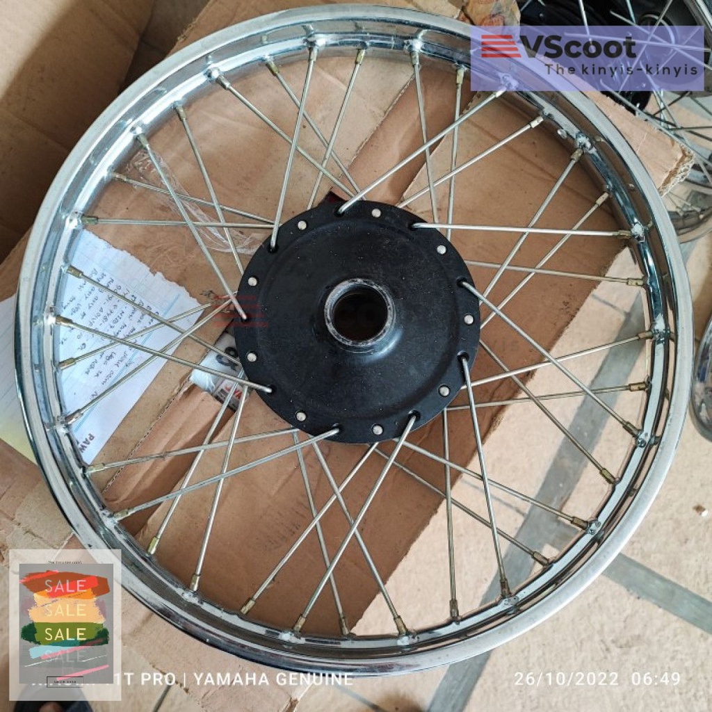 Yamaha Alfa Roda plus velg veleg set depan tromol hitam original