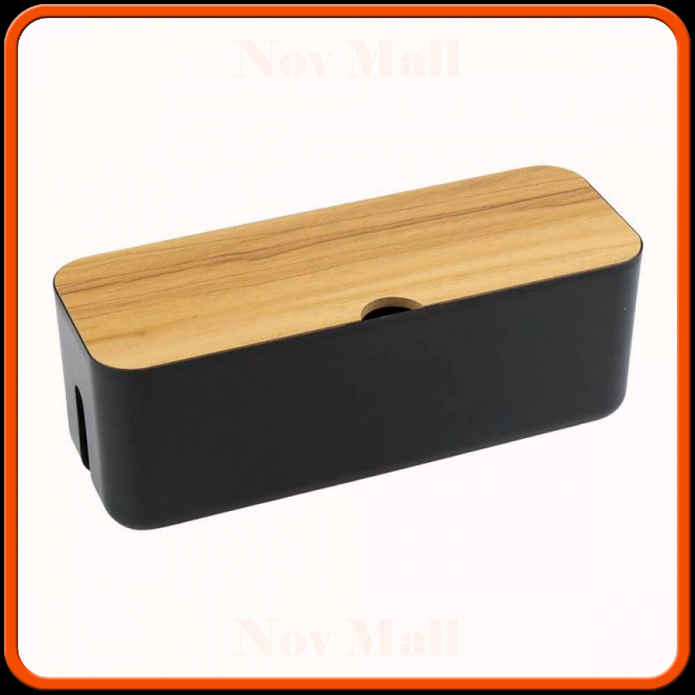 Kotak Kayu Organizer Manajemen Kabel Charger -ST510