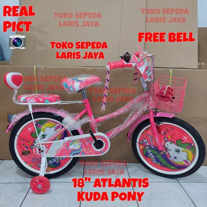 Sepeda Anak Perempuan Mini 18 Atlantis Kuda Pony Sepeda Mini 18 Inch #Original