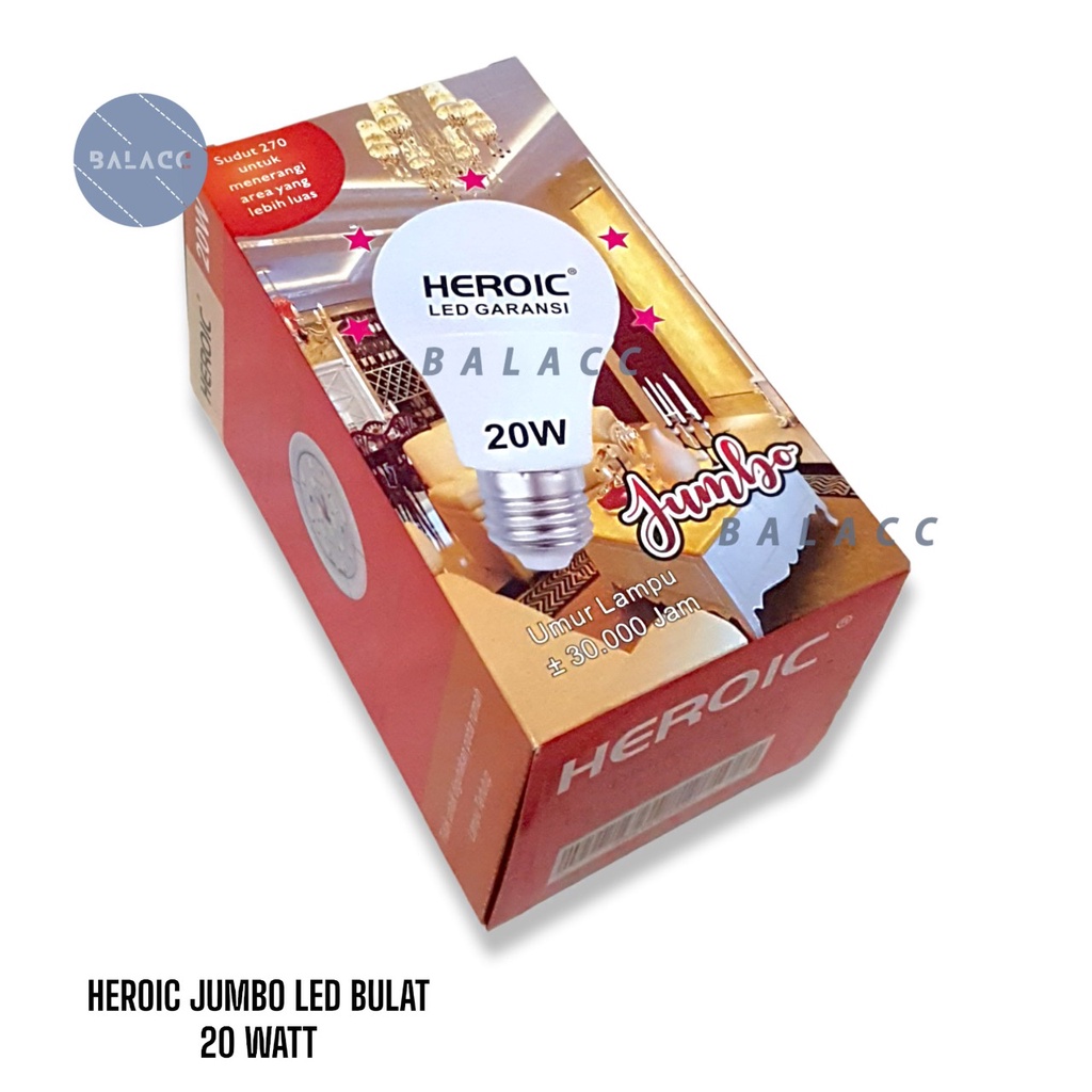 Lampu Led 20 Watt Heroic Bohlam Bergaransi