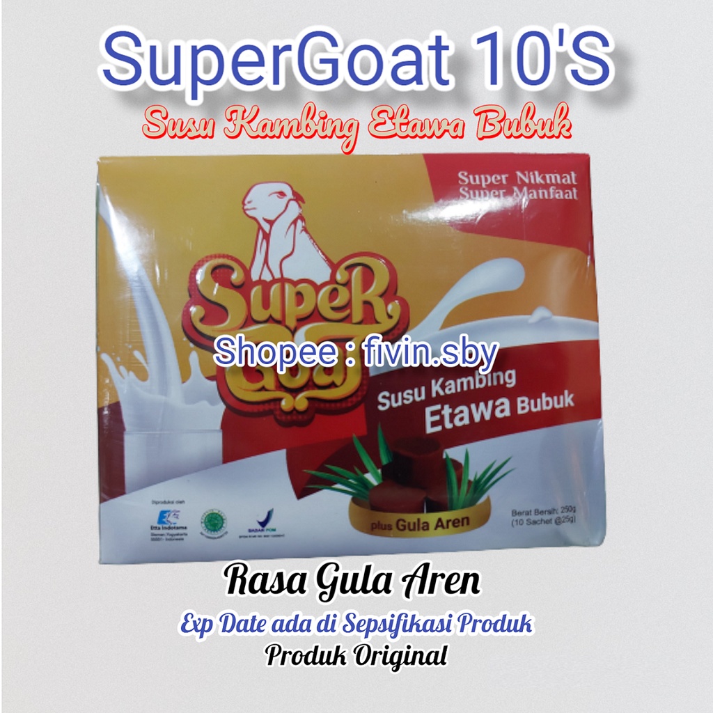 

SUPERGOAT SUSU KAMBING ETAWA BUBUK (GULA AREN / STEVIA) 09-2025