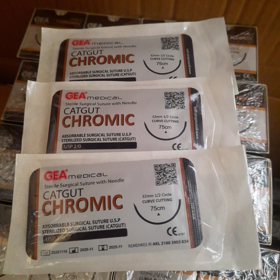 Catgut Chromic 2/0 3/0 + Neddle Gea ECER