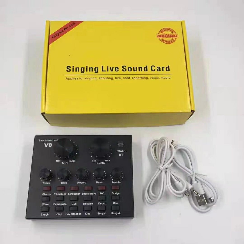 Sound Card V8 Bluetooth Audio USB External / Live Mixer Audio V8