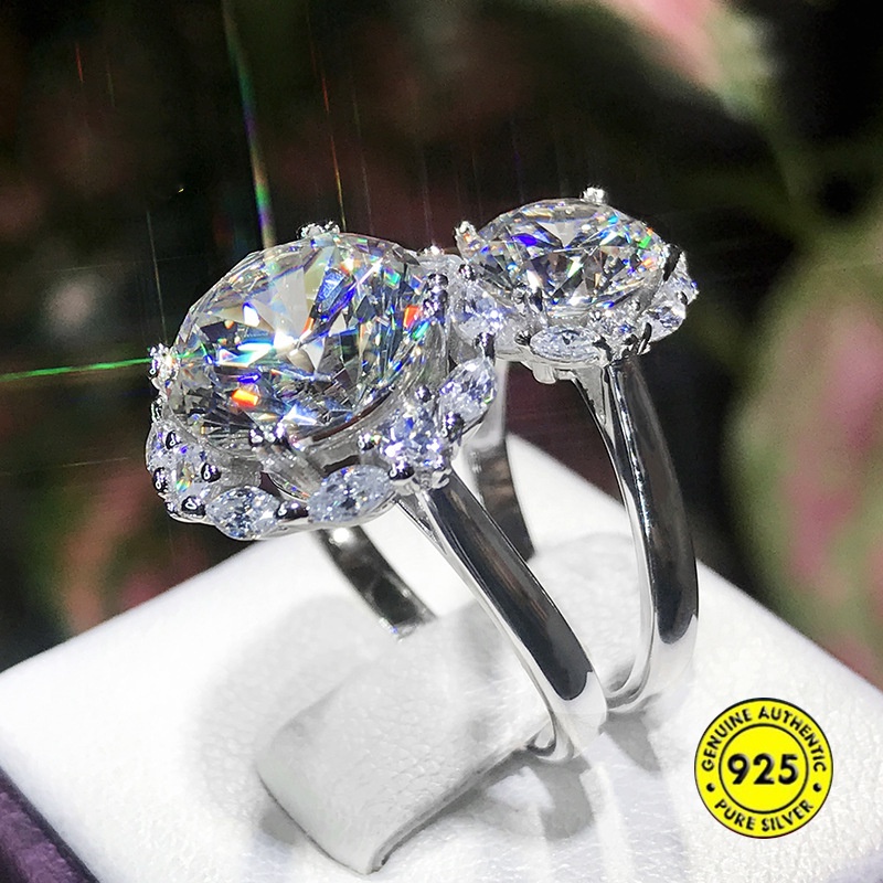 Cincin Fashion Moissanite Wanita Mewah Kadar 5karat M210