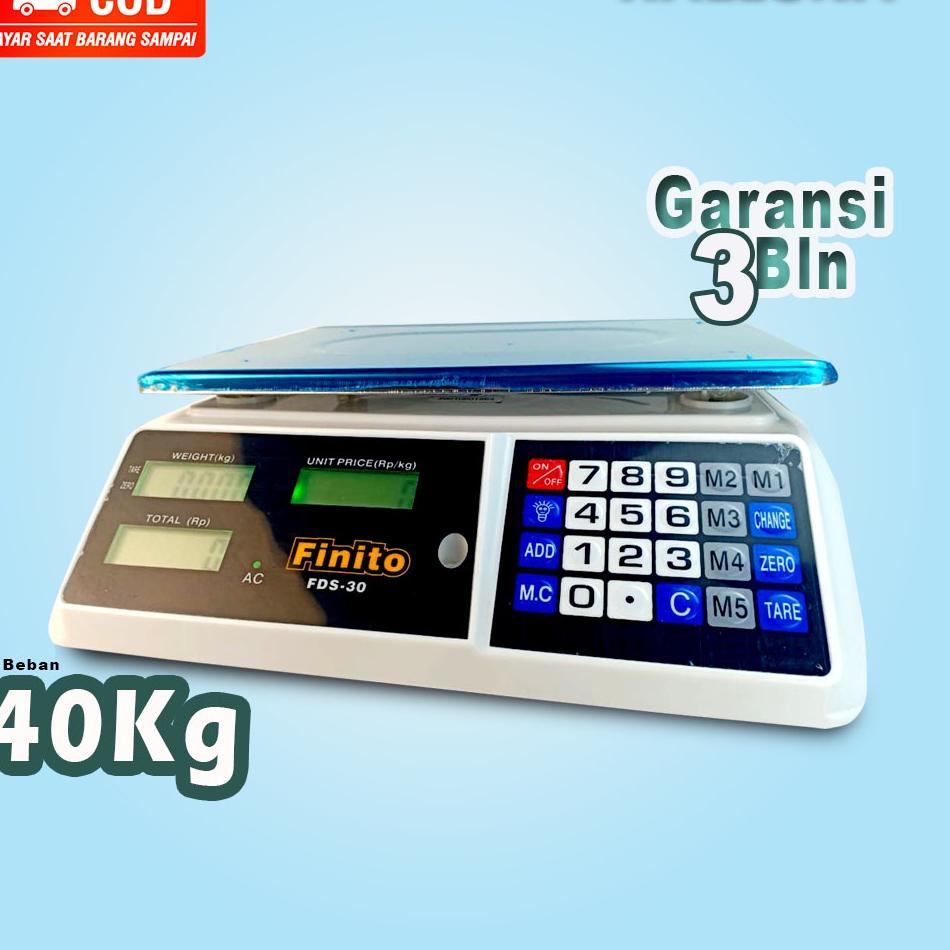 Koleksi Terbaru.. Timbangan digital 30kg Double Display/Timbangan buah finito dus hitam FDS30, Garan