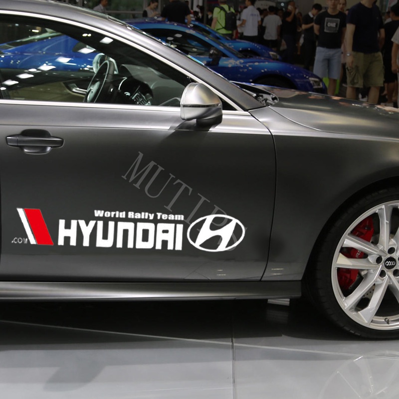 Hyundai 2Pcs Body Mobil Pintu Samping Anti Air Stiker Penutup Lecet Untuk Atoz i20 Trajet H1 i10 Getz Aksen Kona Santa Fe