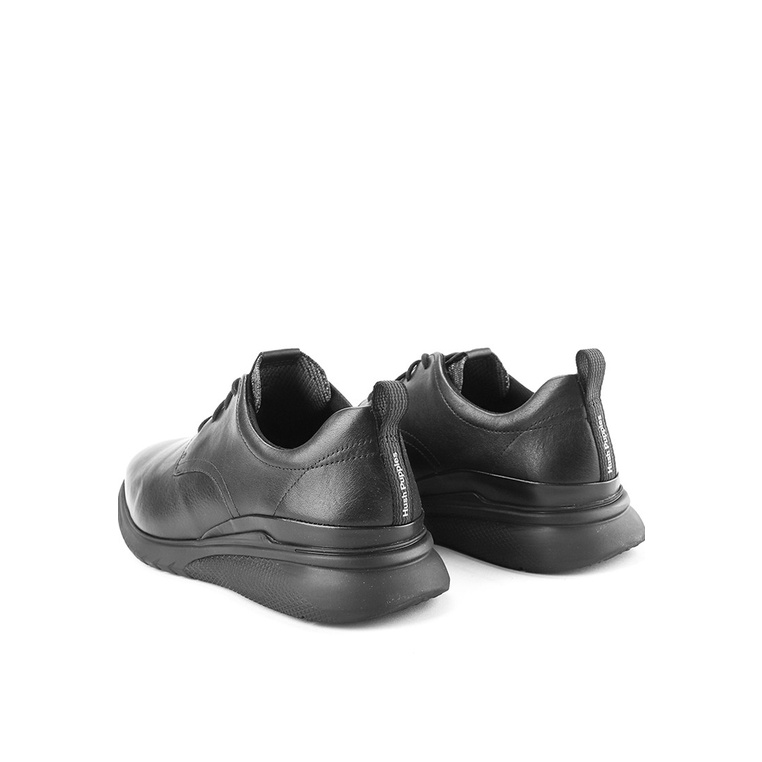 HM015 SEPATU SNEAKER KULIT HUSH PUPPIES PRIA ORIGINAL KETS ALL FULL BLACK POLOS