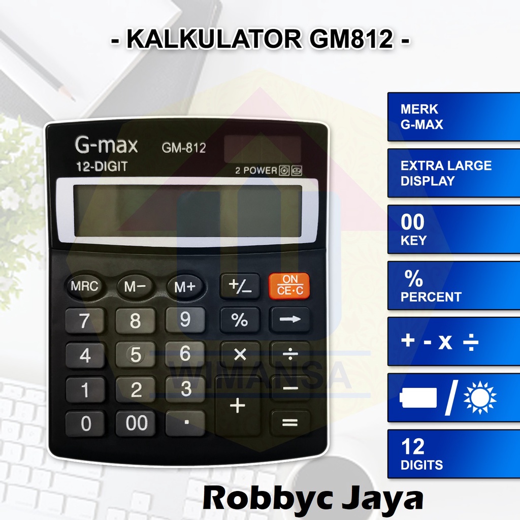 

Kalkulator GM-812 12 Digit / Mini Calculator