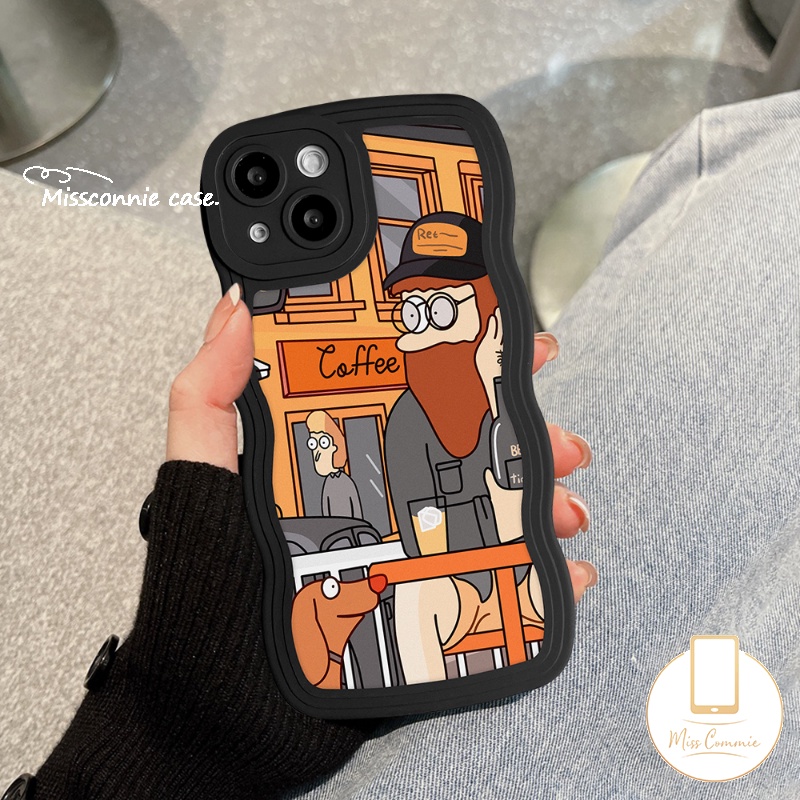 IPHONE Couple Soft Case Compatible Untuk Iphone6 6s 8 7plus 11 13 12 14 Pro Max 14Plus XR X XS Max SE 2020 INS Fashion Eropa Art Retro Ilustrasi Tepi Bergelombang Soft TPU Cover